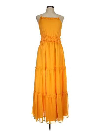 Pre-owned Mng Casual Dress In Yellow
