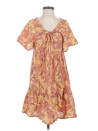 Pre-owned Mng Casual Dress In Yellow