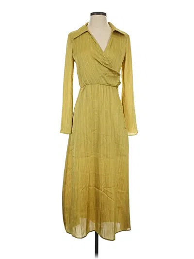 Pre-owned Mng Casual Dress In Yellow