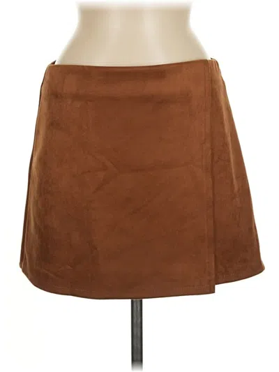 Pre-owned Mng Casual Skirt In Brown
