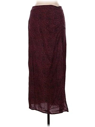 Pre-owned Mng Casual Skirt In Burgundy