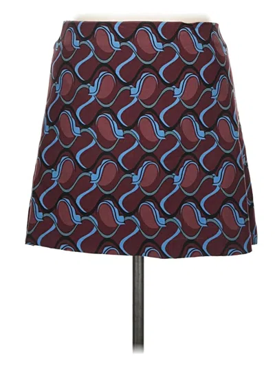 Pre-owned Mng Casual Skirt In Burgundy