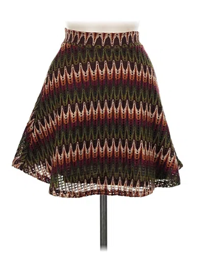 Pre-owned Mng Casual Skirt In Burgundy