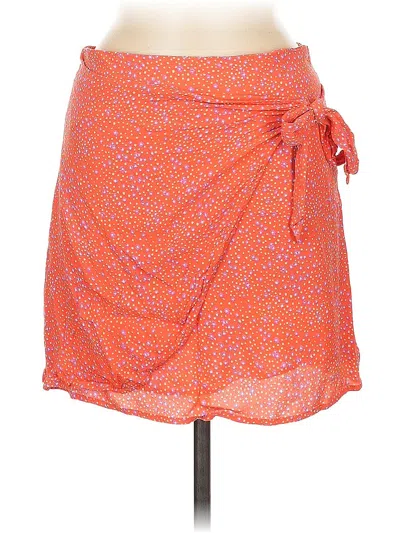 Pre-owned Mng Casual Skirt In Orange