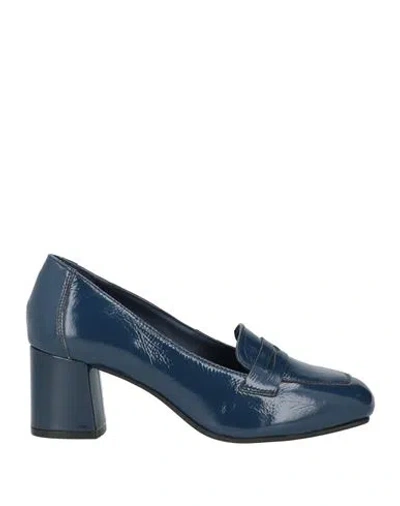 Mng Collection Woman Loafers Navy Size 7 Leather