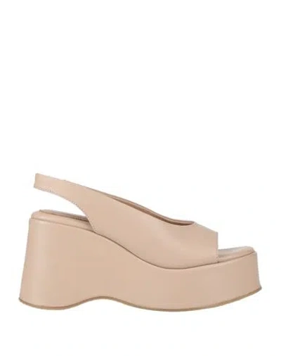 Mng Collection Woman Sandals Blush Size 7 Leather In Pink