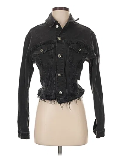 Pre-owned Mng Denim Jacket In Black