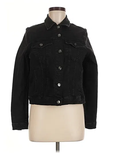Pre-owned Mng Denim Jacket In Black