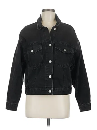 Pre-owned Mng Denim Jacket In Black