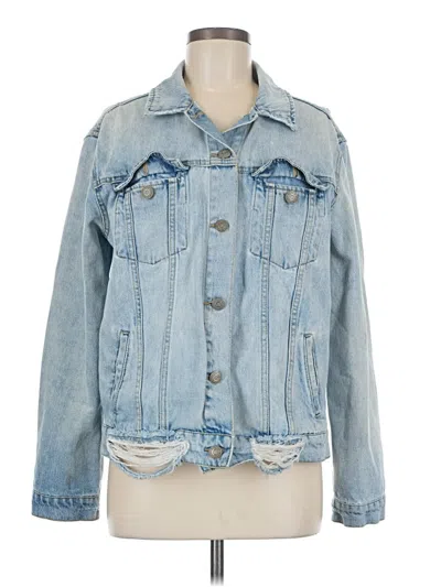 Pre-owned Mng Denim Jacket In Blue
