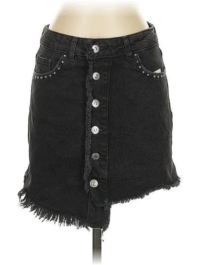 Pre-owned Mng Denim Skirt In Black