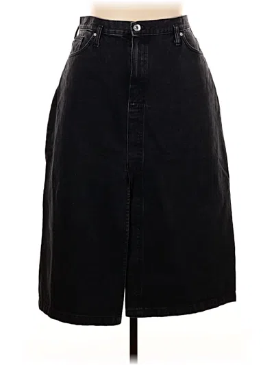 Pre-owned Mng Denim Skirt In Black
