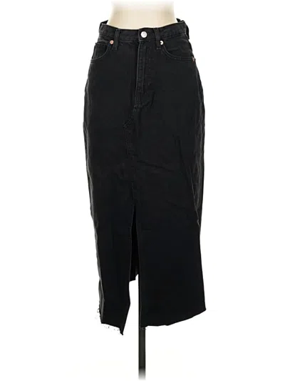 Pre-owned Mng Denim Skirt In Black