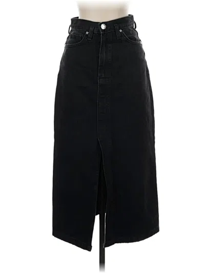 Pre-owned Mng Denim Skirt In Black