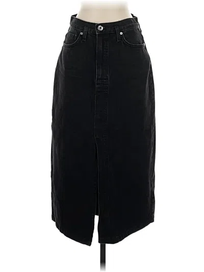 Pre-owned Mng Denim Skirt In Black