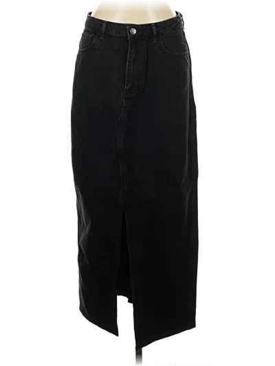 Pre-owned Mng Denim Skirt In Black