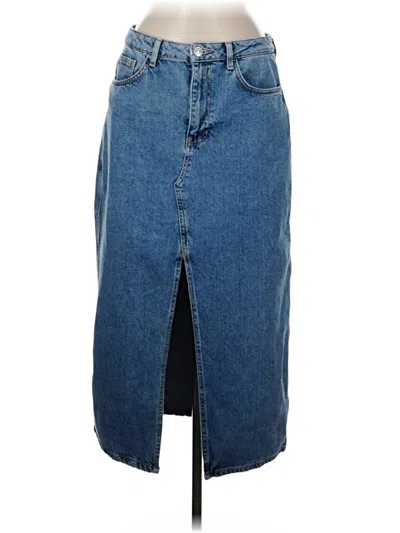 Pre-owned Mng Denim Skirt In Blue
