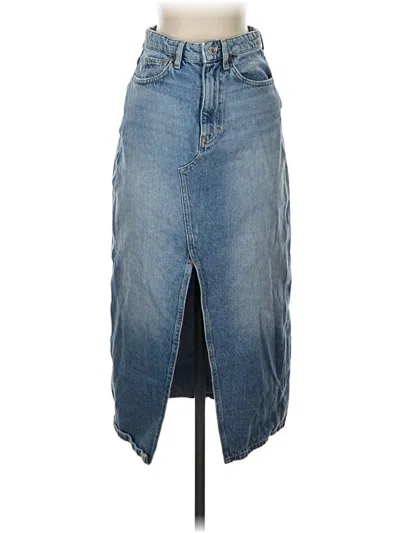 Pre-owned Mng Denim Skirt In Blue