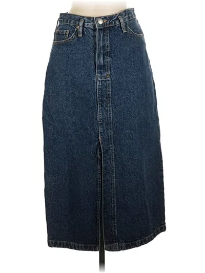 Pre-owned Mng Denim Skirt In Blue