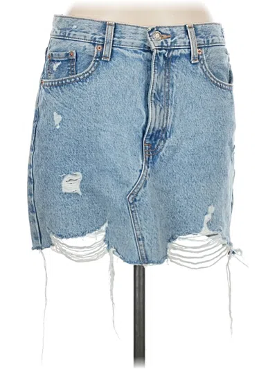 Pre-owned Mng Denim Skirt In Blue