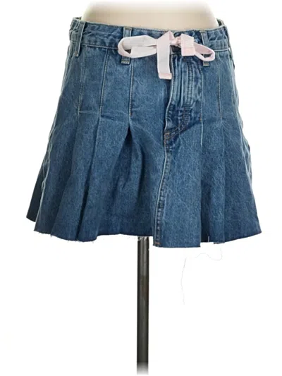 Pre-owned Mng Denim Skirt In Blue