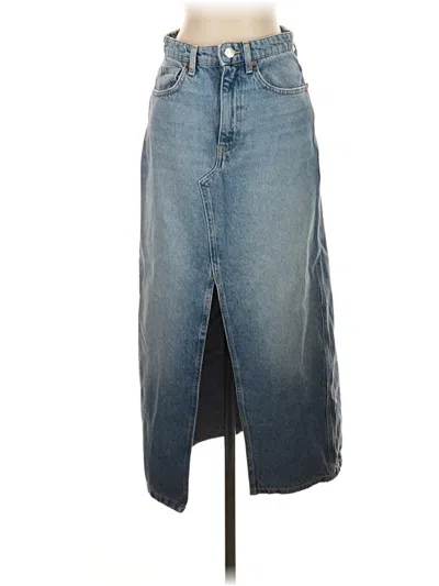 Pre-owned Mng Denim Skirt In Blue