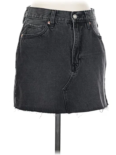 Pre-owned Mng Denim Skirt In Gray