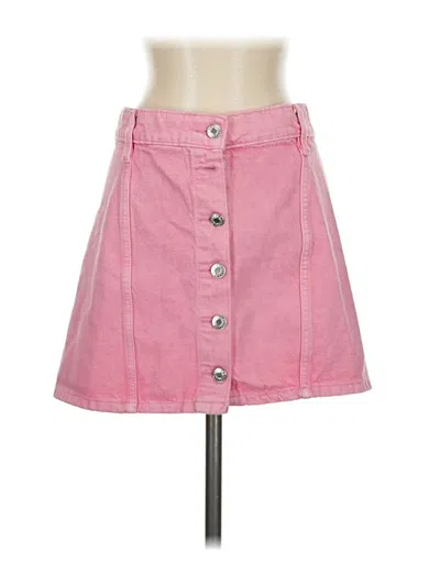 Pre-owned Mng Denim Skirt In Pink