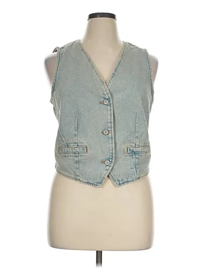 Pre-owned Mng Denim Vest In Blue