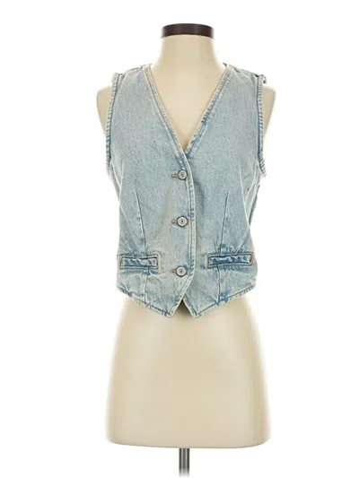 Pre-owned Mng Denim Vest In Blue