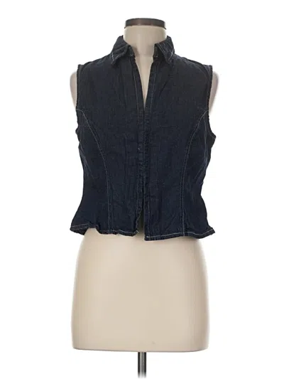 Pre-owned Mng Denim Vest In Blue