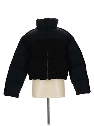 Pre-owned Mng Faux Fur Jacket In Black