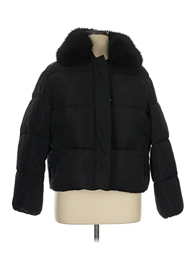 Pre-owned Mng Faux Fur Jacket In Black