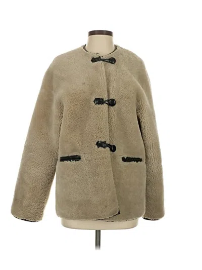 Pre-owned Mng Faux Fur Jacket In Brown
