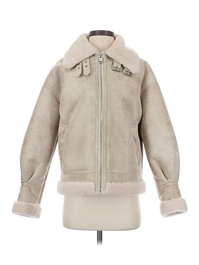 Pre-owned Mng Faux Fur Jacket In Ivory