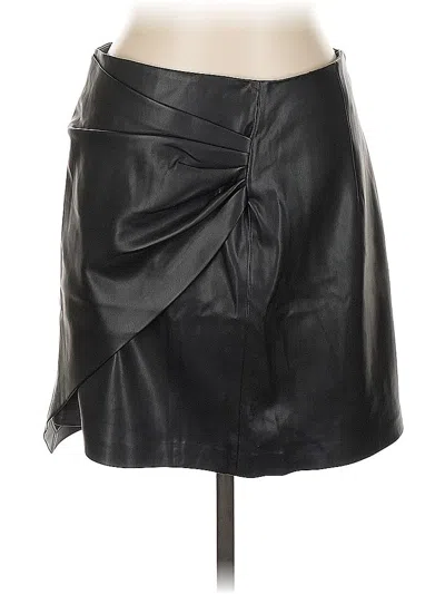 Pre-owned Mng Faux Leather Skirt In Black