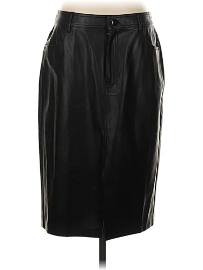 Pre-owned Mng Faux Leather Skirt In Black