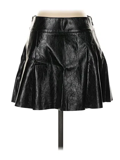 Pre-owned Mng Faux Leather Skirt In Black