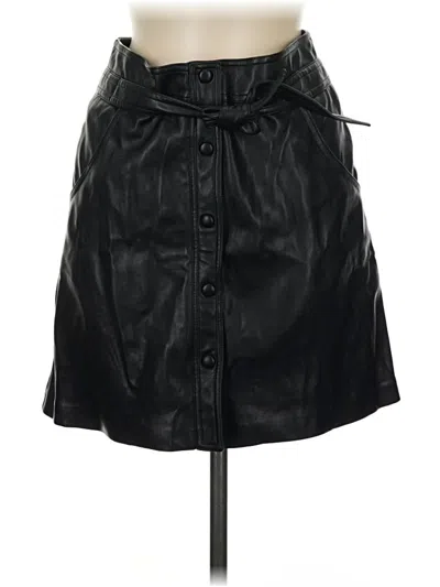 Pre-owned Mng Faux Leather Skirt In Black