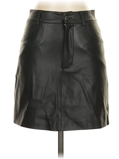 Pre-owned Mng Faux Leather Skirt In Black