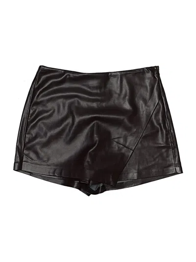 Pre-owned Mng Faux Leather Skirt In Black