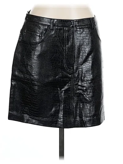 Mng Faux Leather Skirt In Black