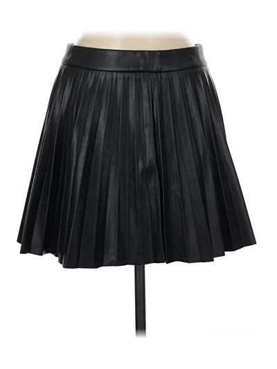 Pre-owned Mng Faux Leather Skirt In Black