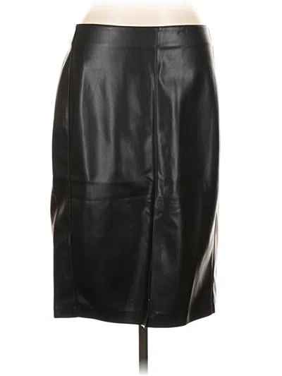 Pre-owned Mng Faux Leather Skirt In Black