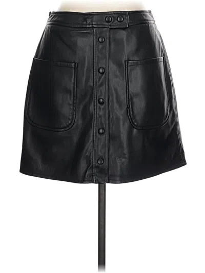 Pre-owned Mng Faux Leather Skirt In Black