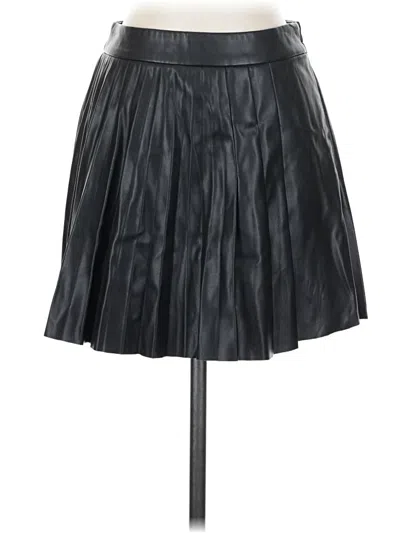 Pre-owned Mng Faux Leather Skirt In Black