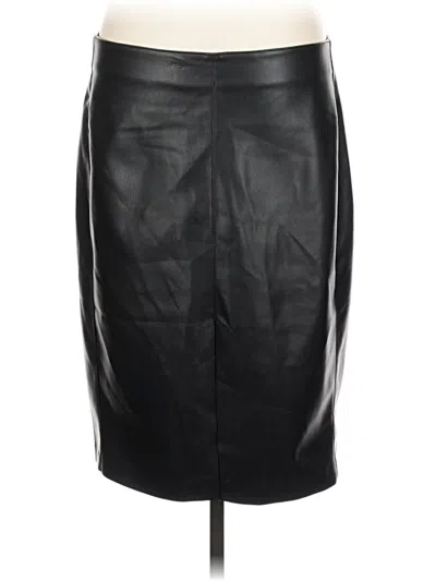 Pre-owned Mng Faux Leather Skirt In Black