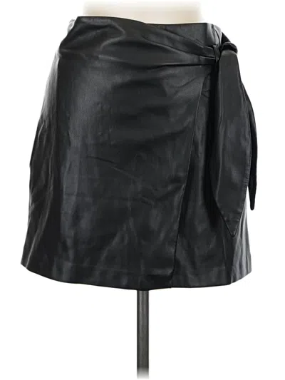 Pre-owned Mng Faux Leather Skirt In Black