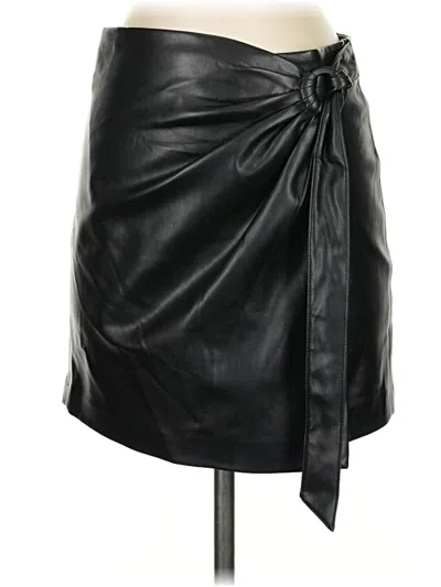 Mng Faux Leather Skirt In Black