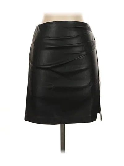Pre-owned Mng Faux Leather Skirt In Black